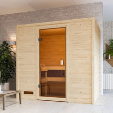 Sauna finlandese da casa Selenia in massello 38mm - 195x145x187cm
