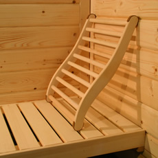 Schienale in legno per sauna