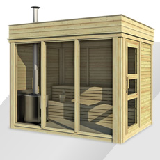 Sauna da esterno Glass 3x2 m