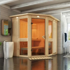 Sauna finlandese da interno in massello Daniela 68 mm Sauna finlandese da casa Daniela in massello 68mm