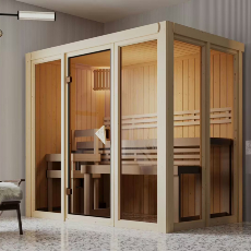 Sauna finlandese da interno in massello Irene 3 68 mm Sauna finlandese in massello Irene 3 da casa 68mm