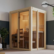 Sauna finlandese da interno in massello Irene 1 68 mm